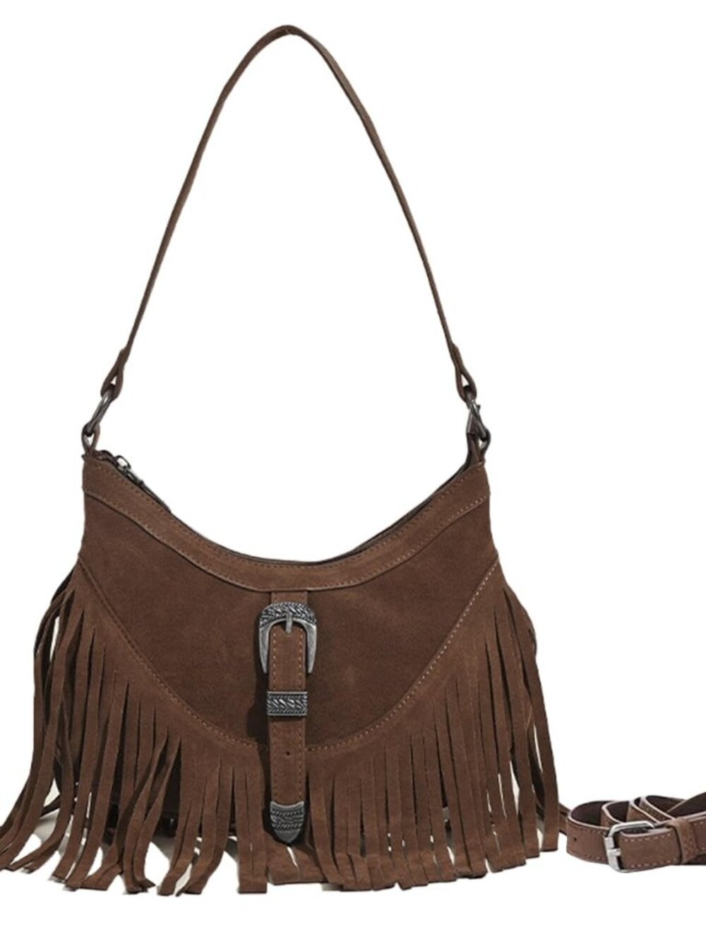 Small Western Fringe Purse, Faux Suede Shoulder Bag